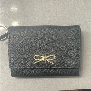 Kate Spade Black Wallet with Gold Bow